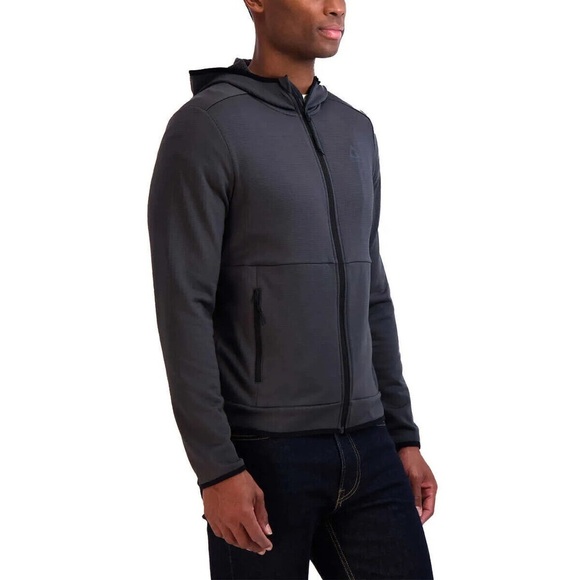Gerry Men's M Full Zip Hoodie Jacket Grey Lightweight Waffle Knit Lining Soft‎ - Picture 3 of 13